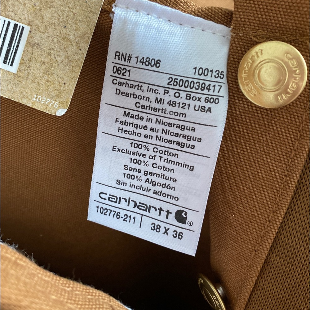 Carhartt 102776 - Duck Bib Overalls - Unlined - Picture 2 of 9